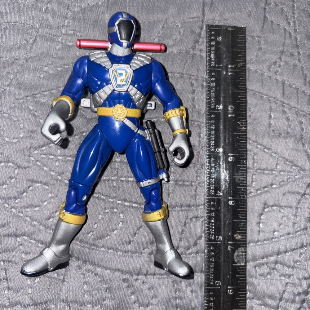 Power Rangers Lightspeed Rescue Blue Mega Battle Ranger action figure 1999